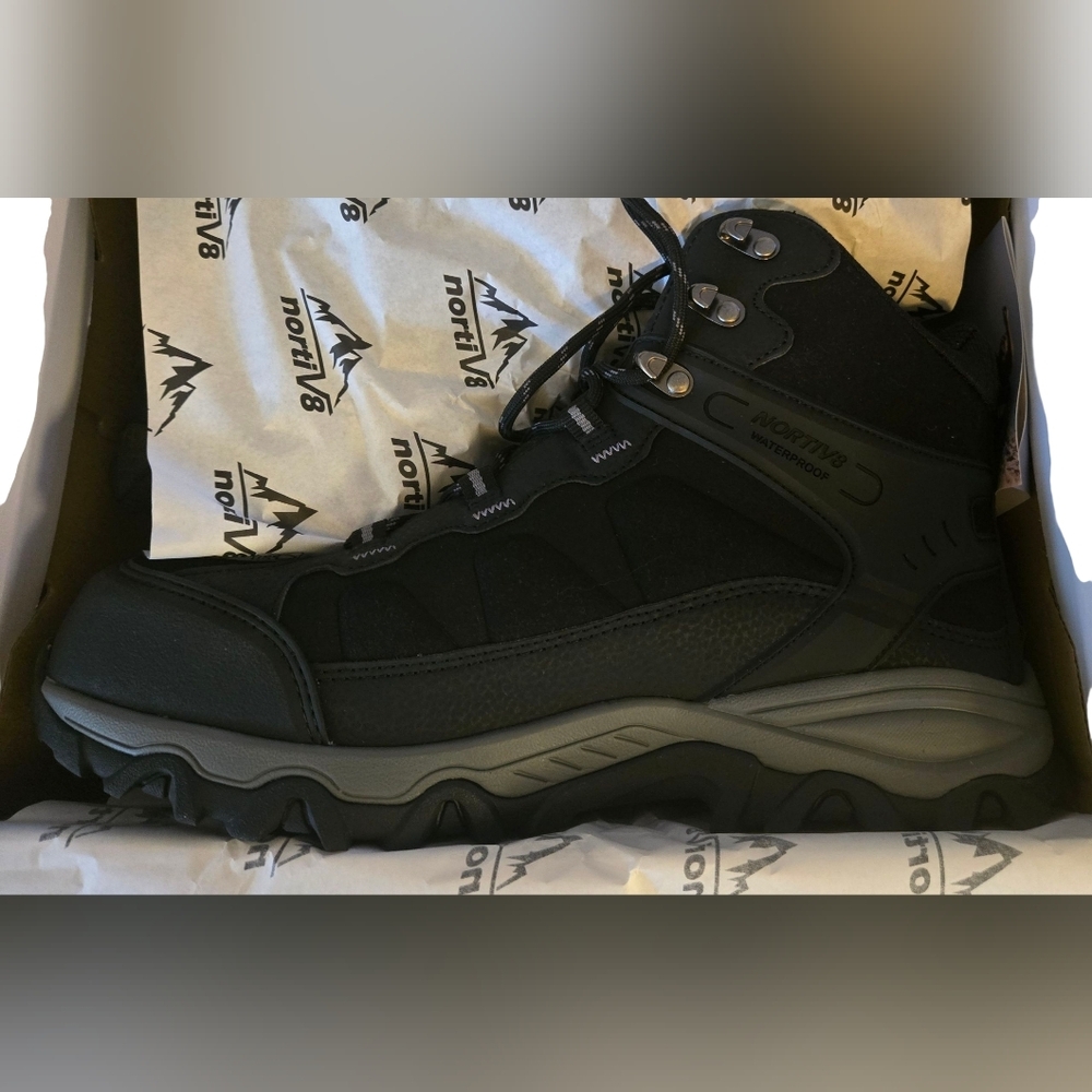 NORTIV 8 Men’s Waterproof Steel Toe Work Boots Size 9.5 - Picture 4 of 9